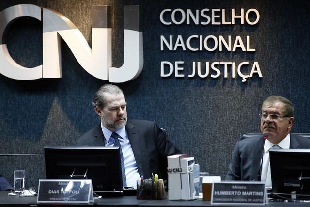 Brasília 15 08 2019 - Lançamento do Sistema Nacional de Adoção e Acolhimento (SNA). Em destaque, o presidente do Conselho Nacional de Justiça(CNJ) e Supremo Tribunal Federal (STF), ministro Dias Toffoli, o corregedor Nacional de Justiça, ministro Humberto Martins. FOTO: G.Dettmar/agência CNJ