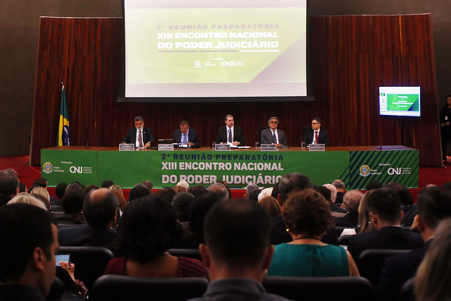 2ª Reunião Preparatória para o XIII Encontro Nacional do Poder Judiciário. Em destaque, o Corregedor-Geral da Justiça do Trabalho, ministro Lelio Bentes, o corregedor Nacional de Justiça, ministro Humberto Martins, o presidente do Conselho Nacional de Justiça(CNJ) e Supremo Tribunal Federal (STF), ministro Dias Toffoli, o conselheiro do CNJ, ministro Aloysio Corrêa da Veiga e o conselheiro do CNJ, Fernando Mattos.FOTO: G.Dettmar/Agência CNJ